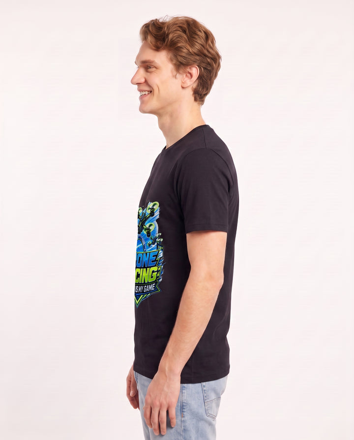 Drone Racing: Speed is My Game Men's Black T-Shirt product image 3