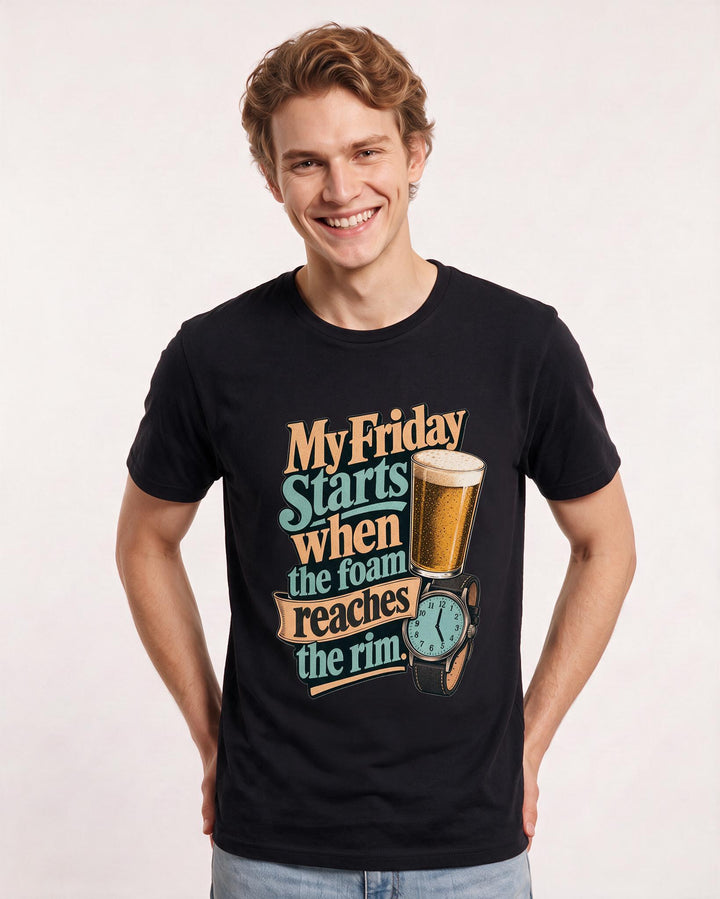 Beer Black T-Shirt for Men – Everyday Expression Graphic Tee product image 1