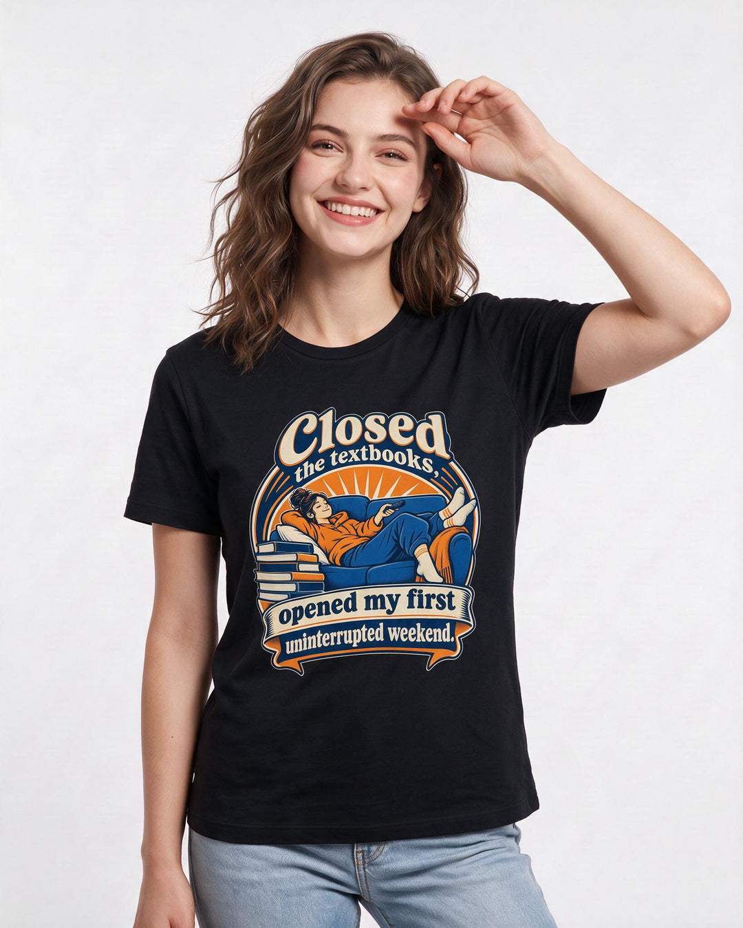 Graduation Black T-Shirt for Women – Everyday Expression Graphic Tee product image 1