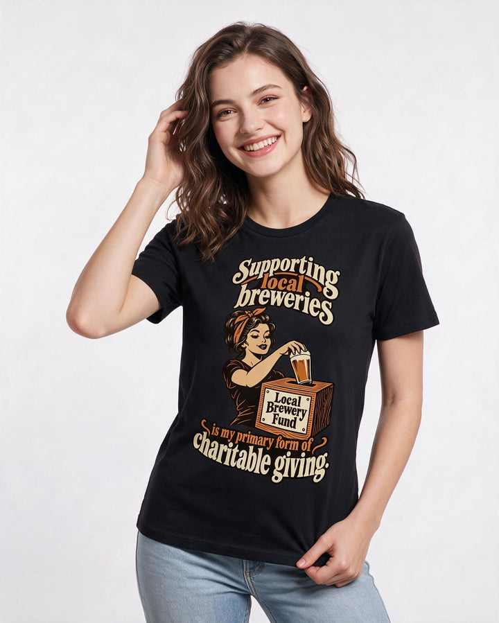 Beer Black T-Shirt for Women – Everyday Expression Graphic Tee product image 1