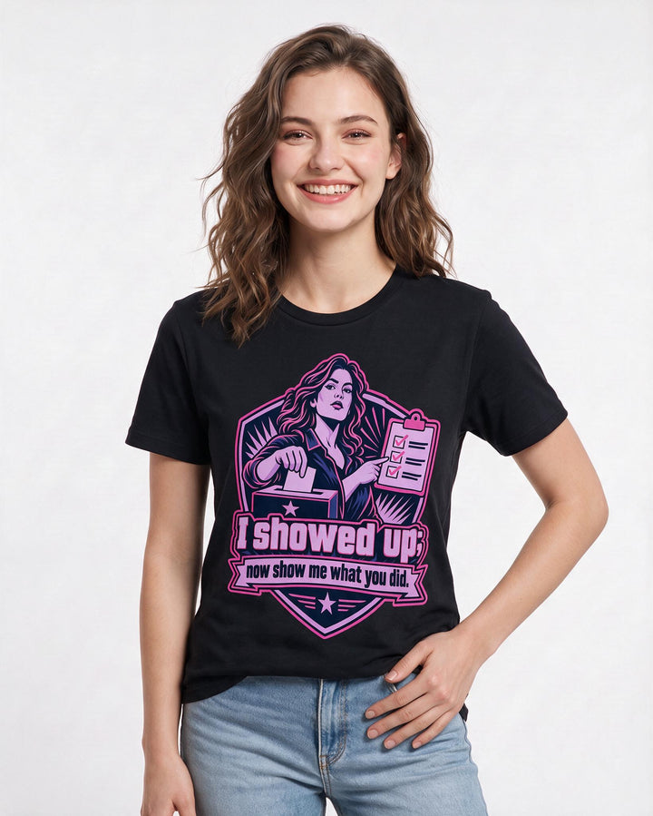 Political Statement Black T-Shirt for Women – Everyday Expression Graphic Tee product image 1