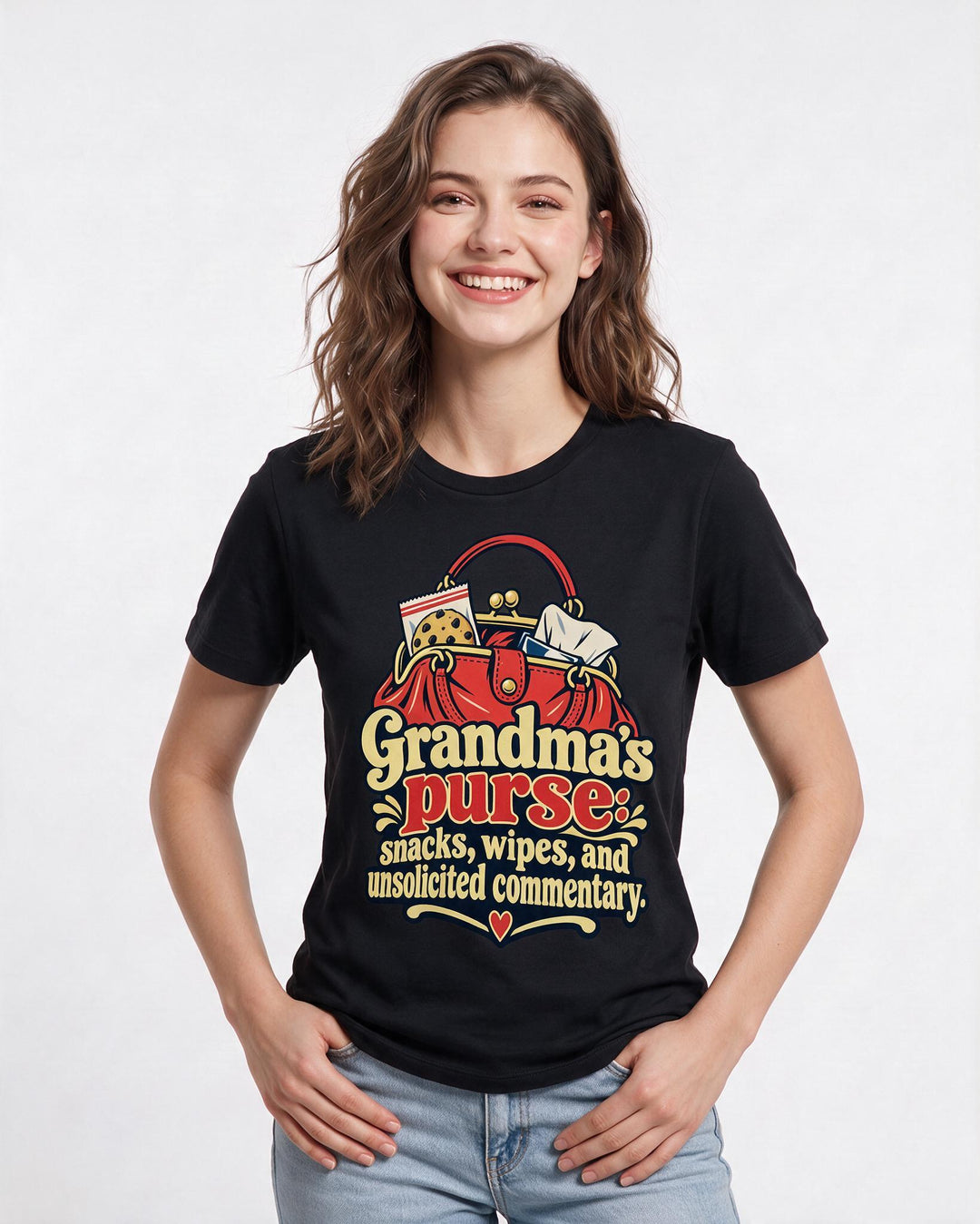 Grandparent Black T-Shirt for Women – Everyday Expression Graphic Tee product image 1