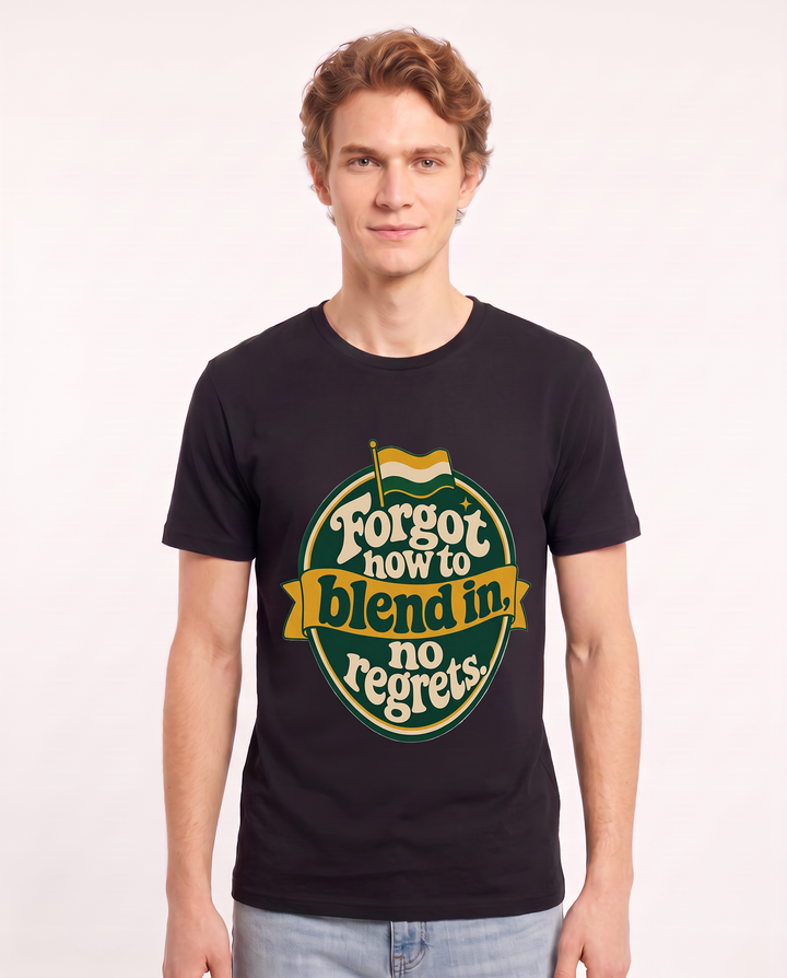 Graphic Men's Black T-Shirt - Forgot how to blend in, no regrets. product image 3