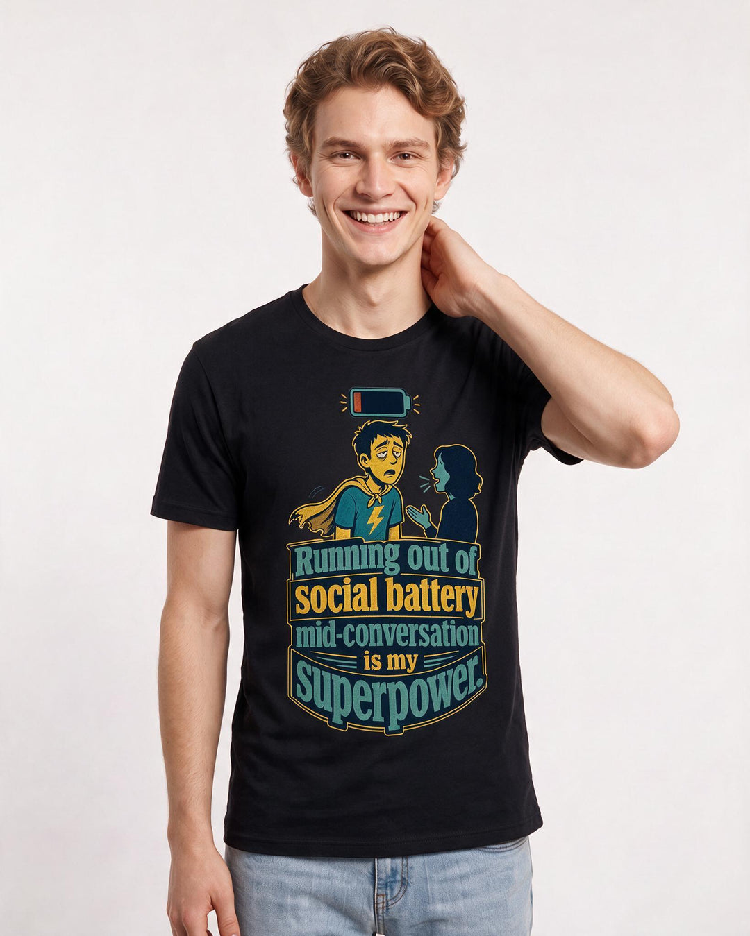 Meme Black T-Shirt for Men – Everyday Expression Graphic Tee product image 3