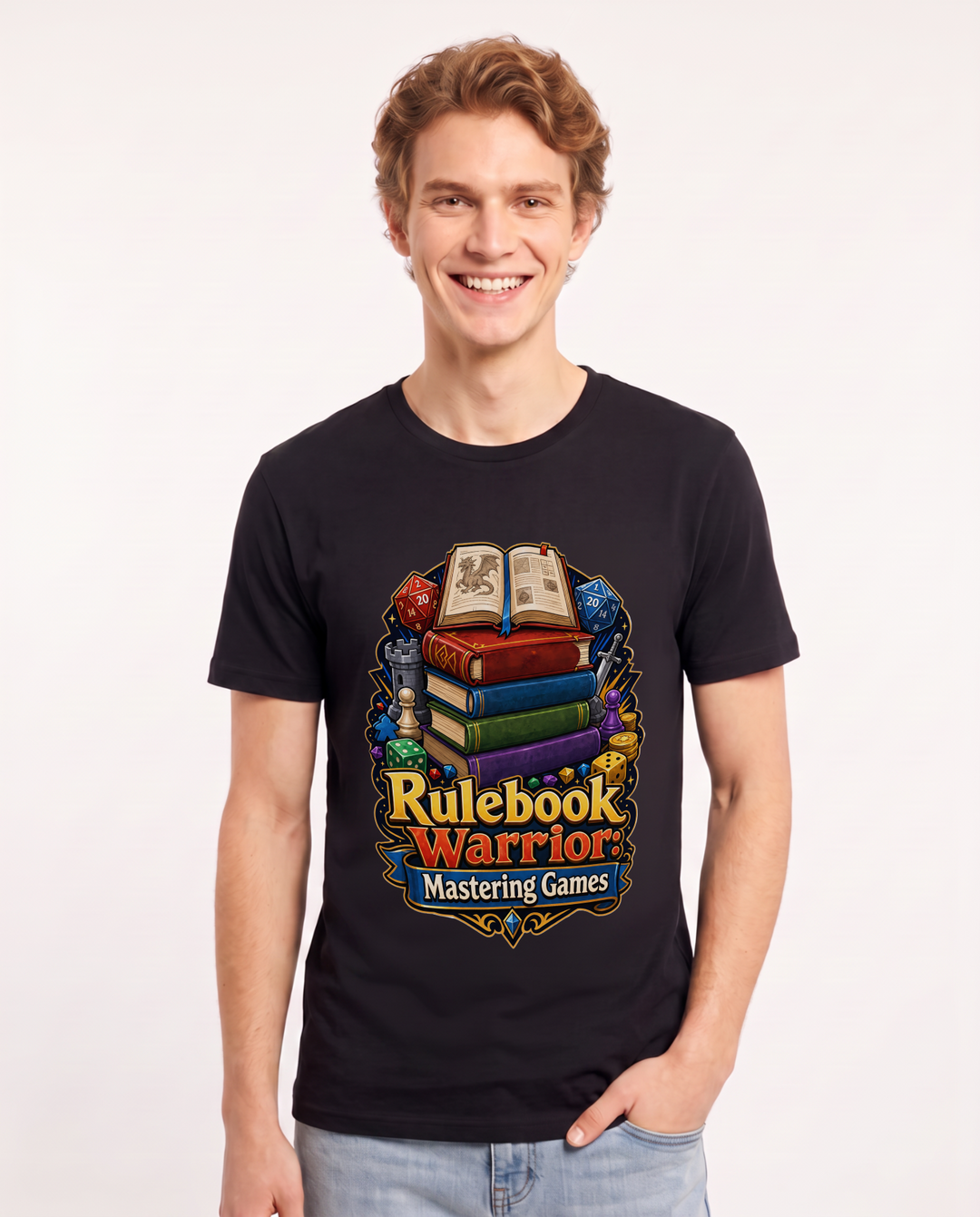 Rulebook Warrior: Mastering Games Men's Black T-Shirt product image 2