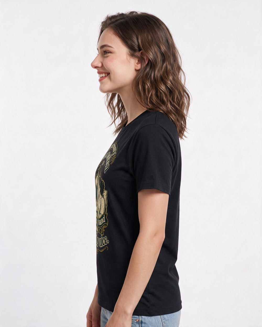 Nurse Women's Black T-Shirt – My primary intervention is a steady hand and a gentle voice. product image 2