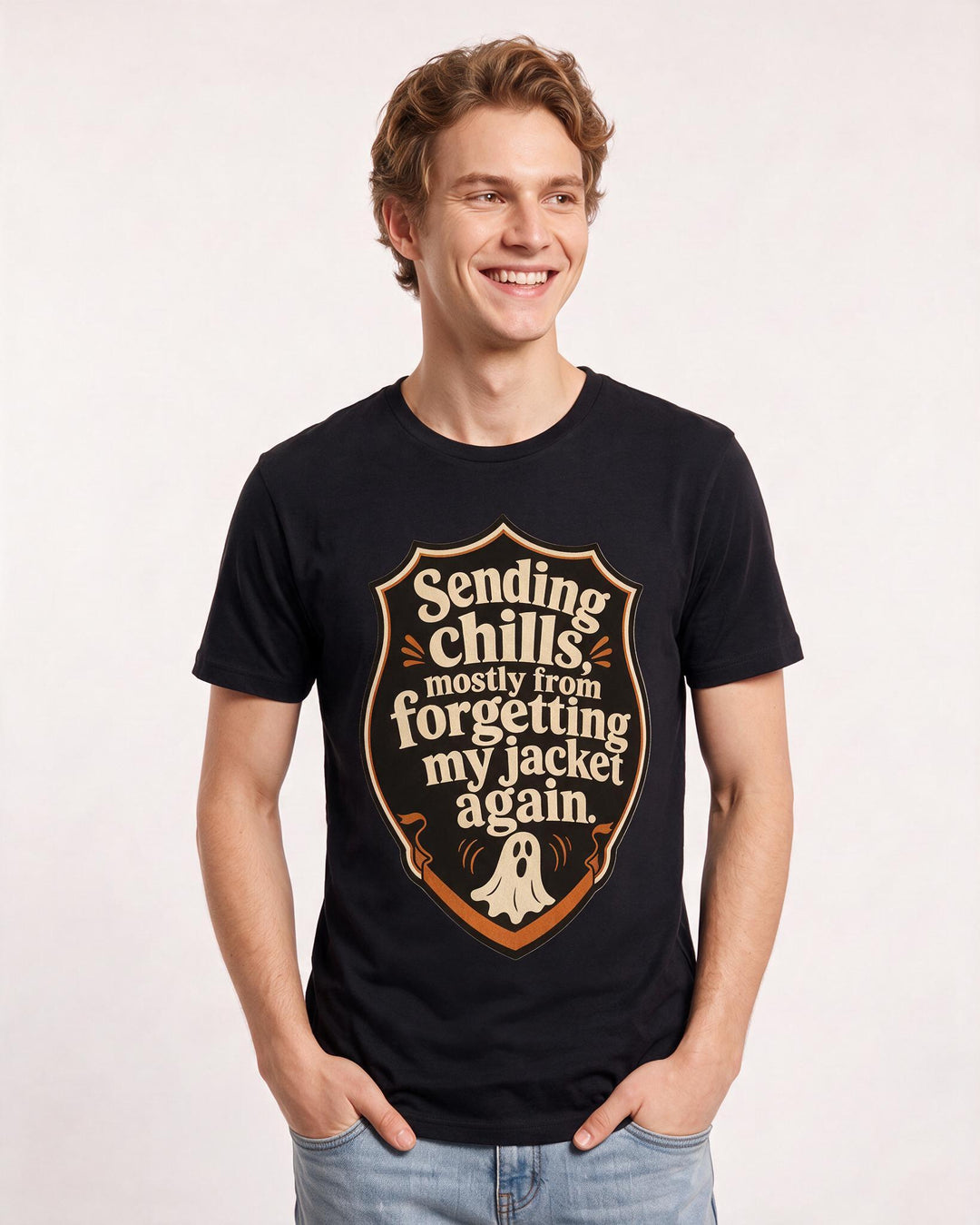 Halloween Men's Black T-Shirt - Sending chills, mostly from forgetting product image 3