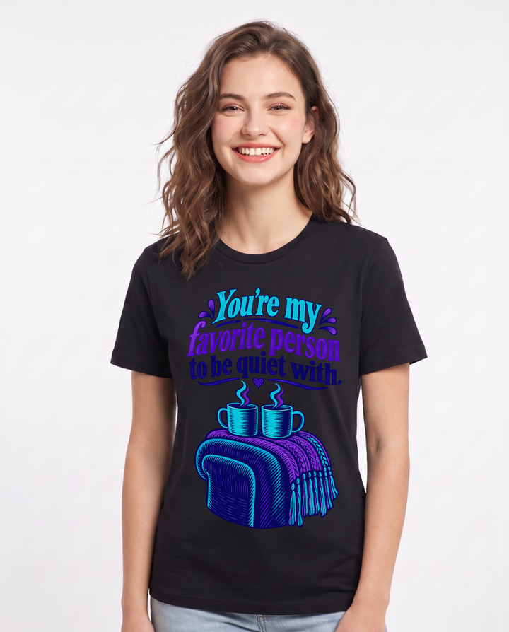 Couples Black T-Shirt for Women – Everyday Expression Graphic Tee product image 3