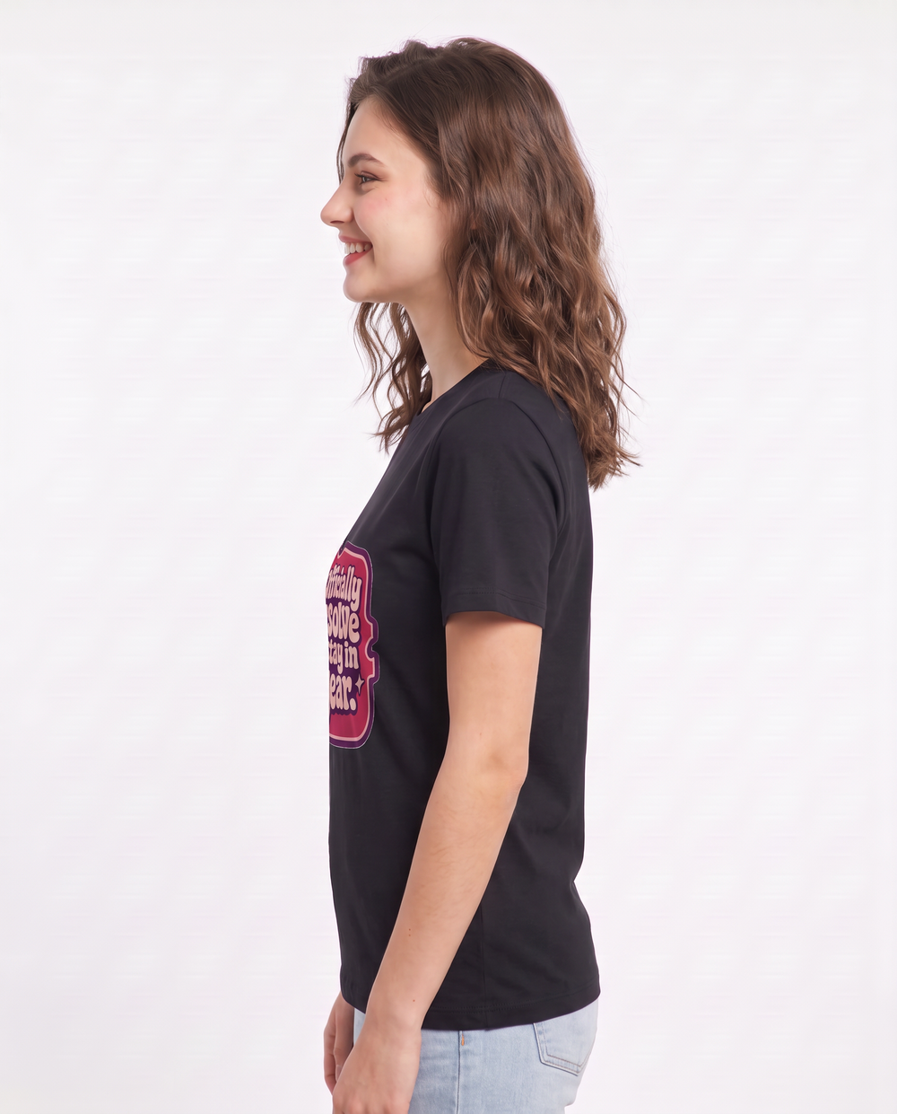 Couples Women's Black T-Shirt - We officially resolve to stay in this product image 2