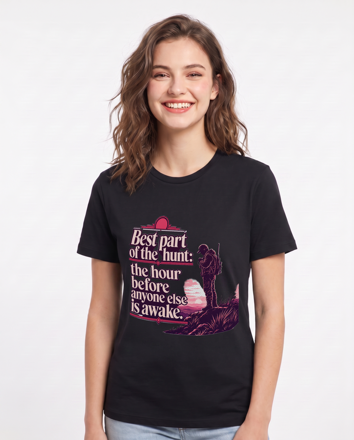 Hunting Black T-Shirt for Women – Everyday Expression Graphic Tee product image 3