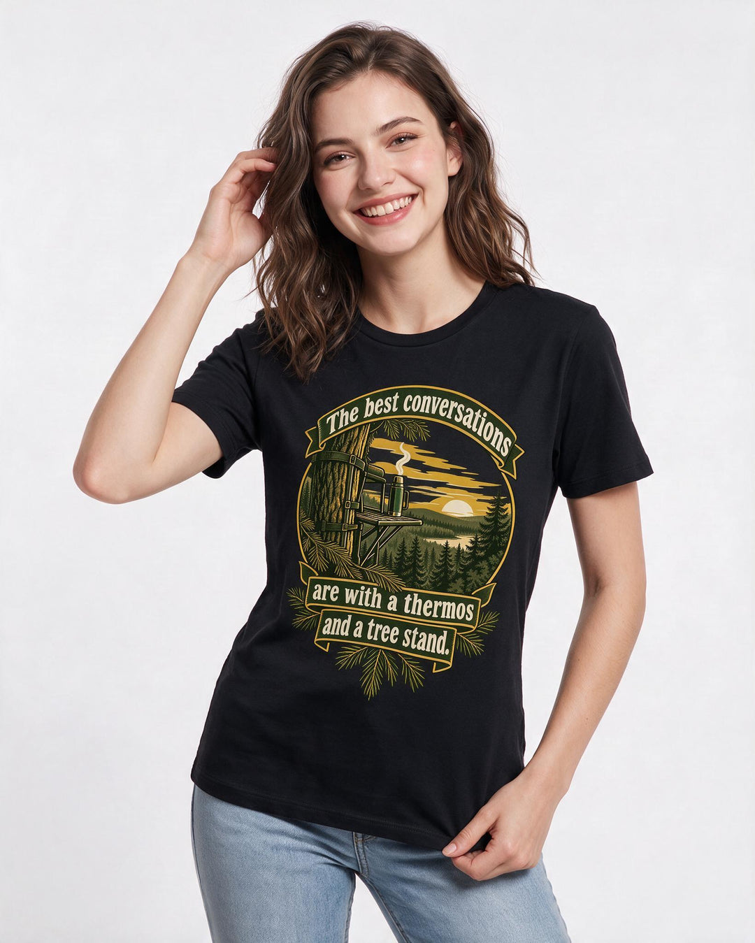 Hunting Black T-Shirt for Women – Everyday Expression Graphic Tee product image 1