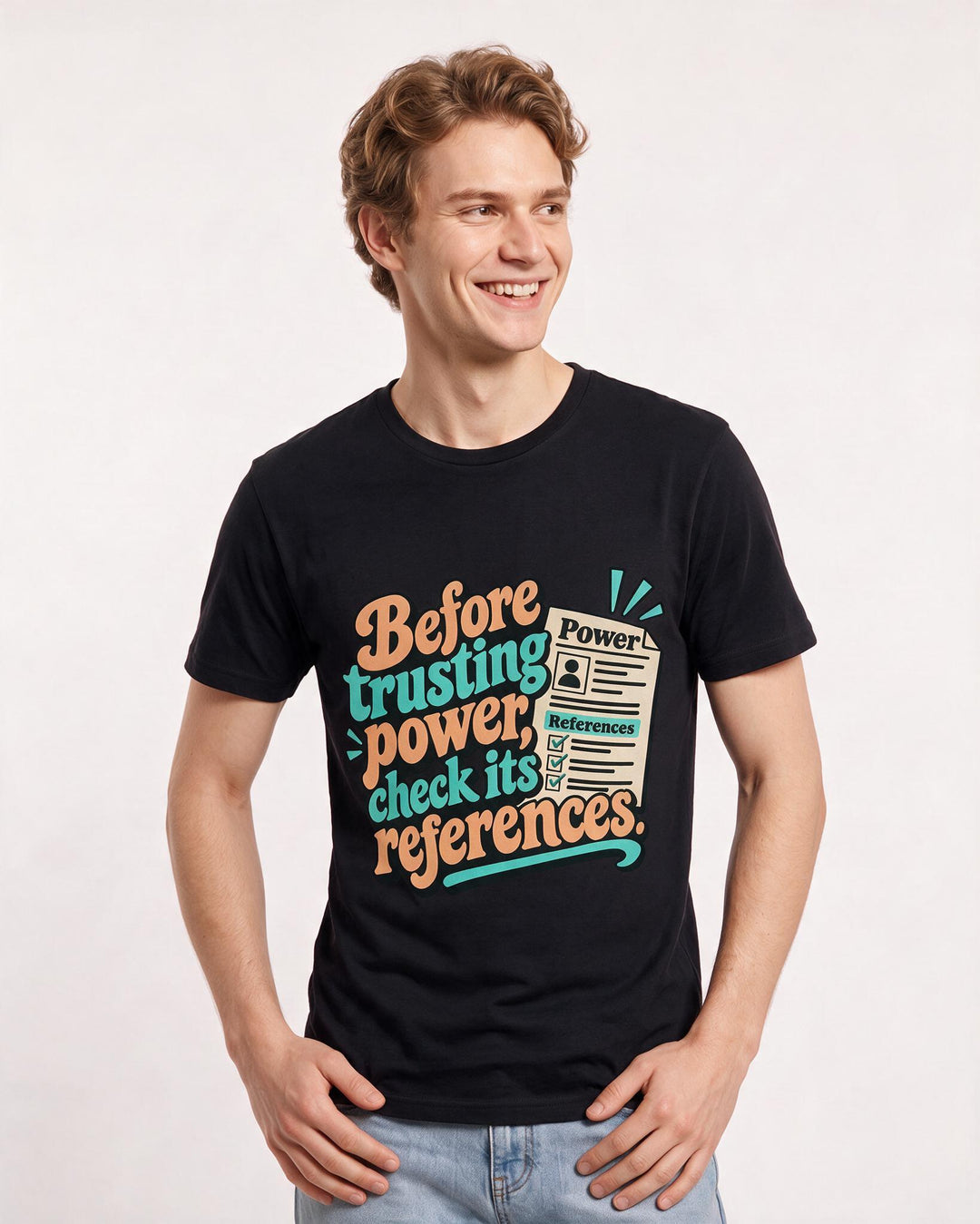 Political Statement Black T-Shirt for Men – Everyday Expression Graphic Tee product image 1