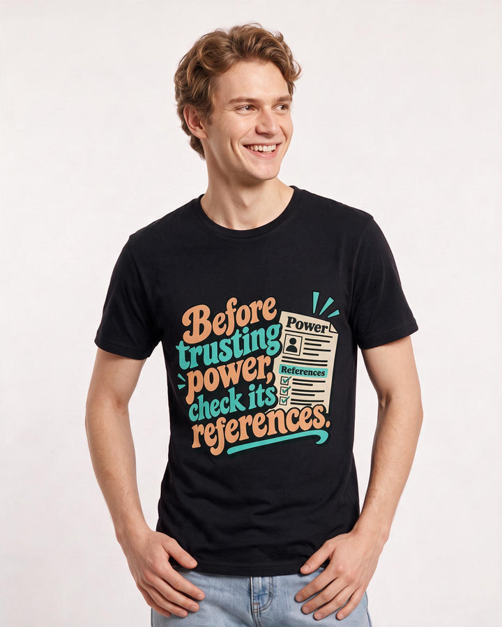 Political Statement Black T-Shirt for Men – Everyday Expression Graphic Tee product image 1