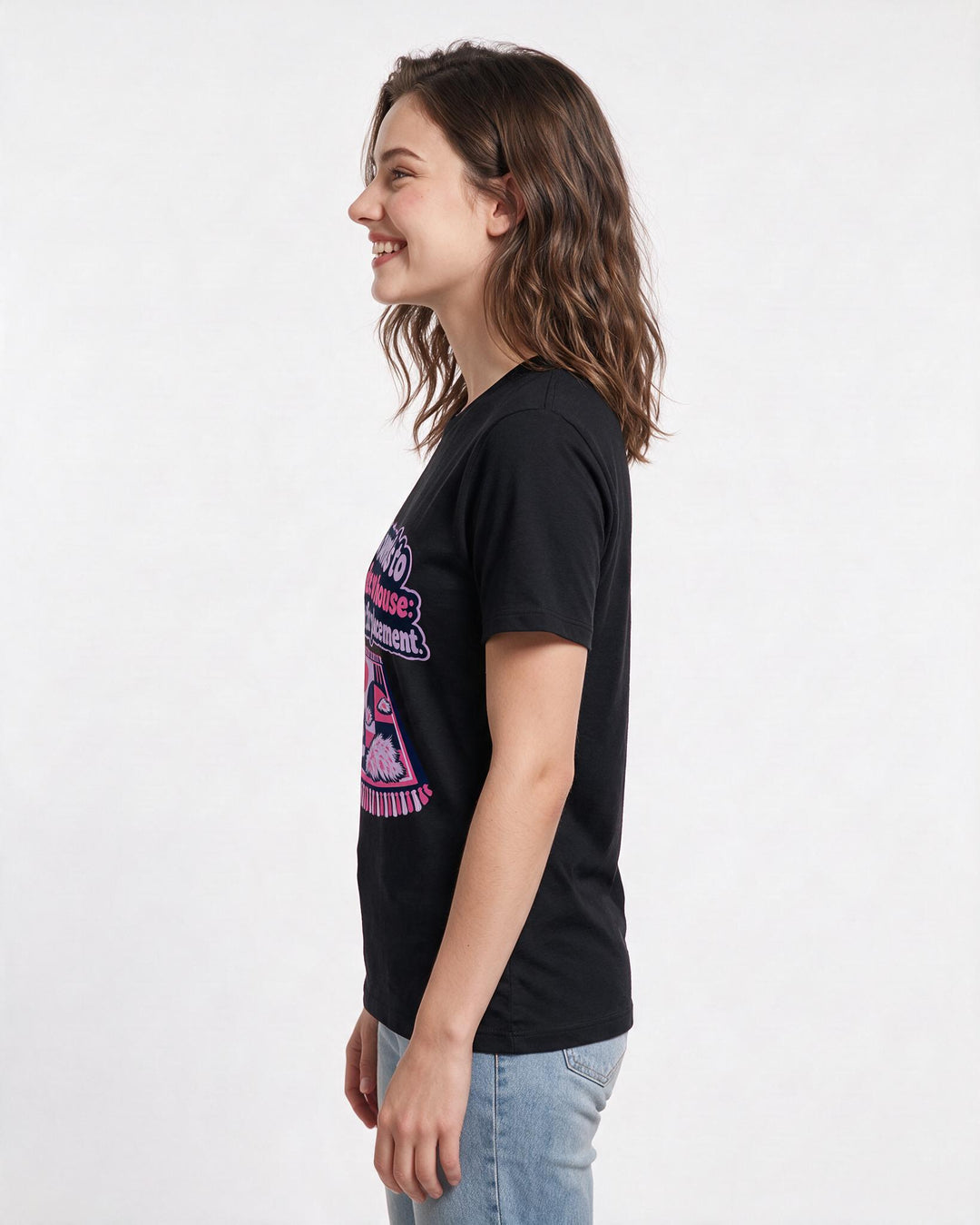 Cat Lover Black T-Shirt for Women – Everyday Expression Graphic Tee product image 2
