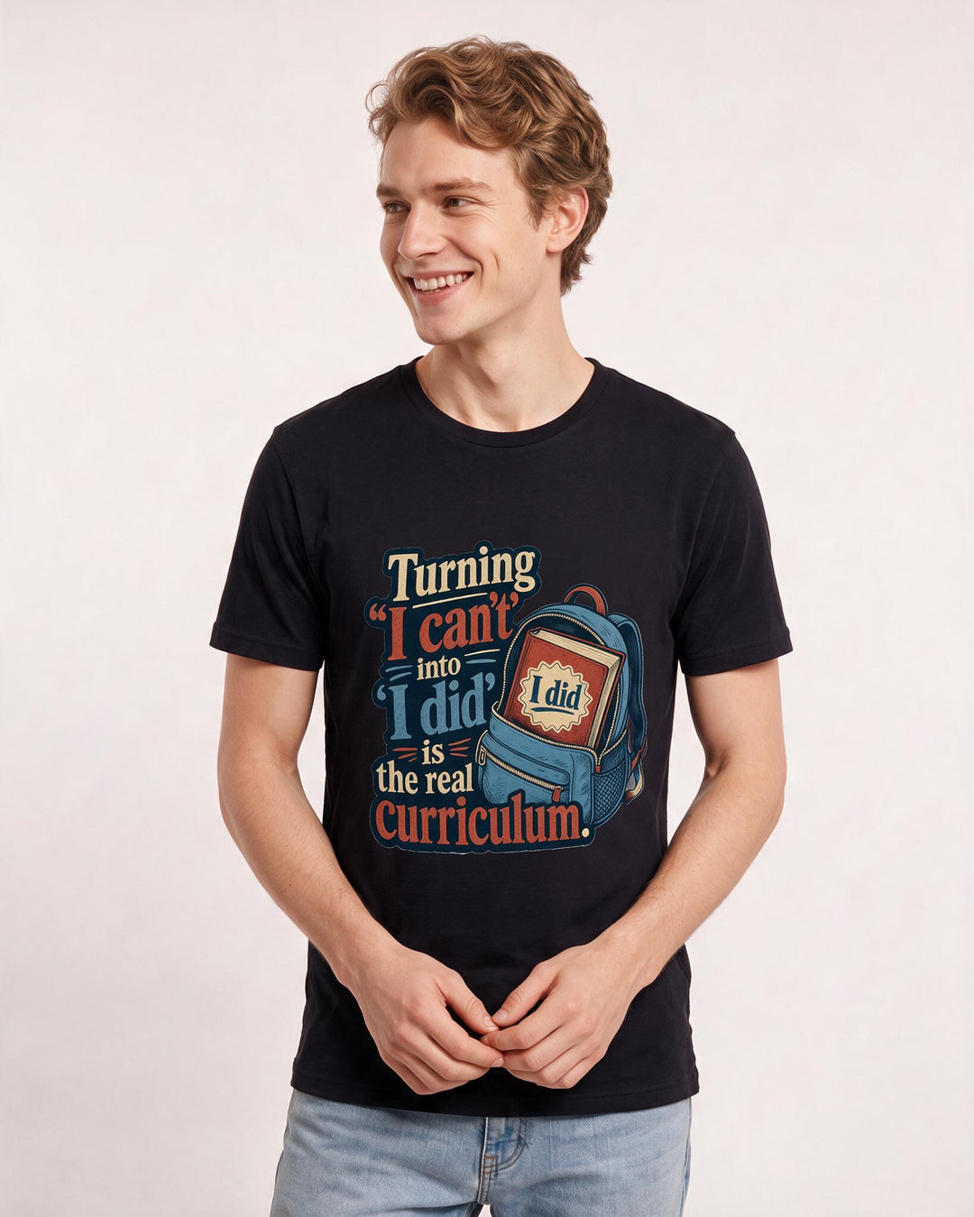 Teacher Black T-Shirt for Men – Everyday Expression Graphic Tee product image 1