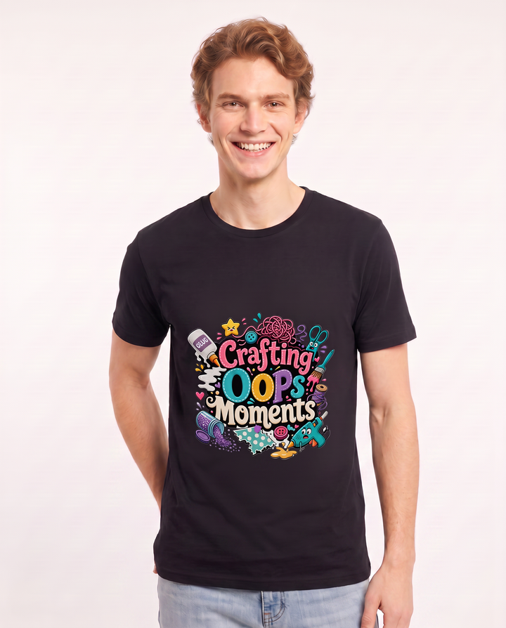 Crafting Oops Moments Men's Black T-Shirt product image 1