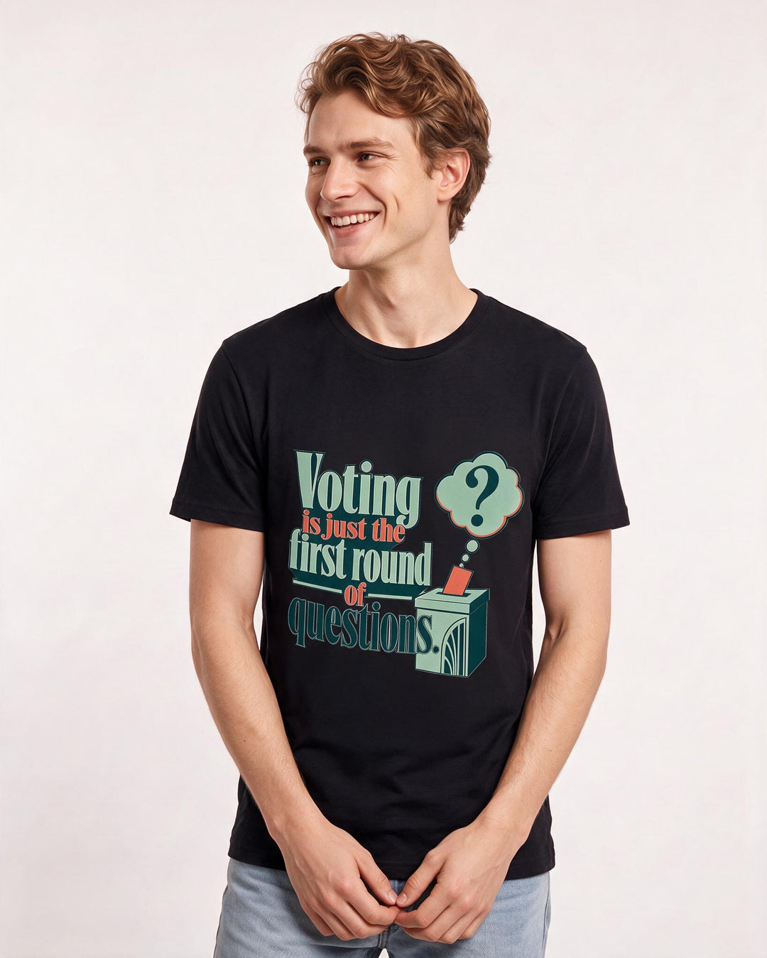 Political Statement Black T-Shirt for Men – Everyday Expression Graphic Tee product image 1