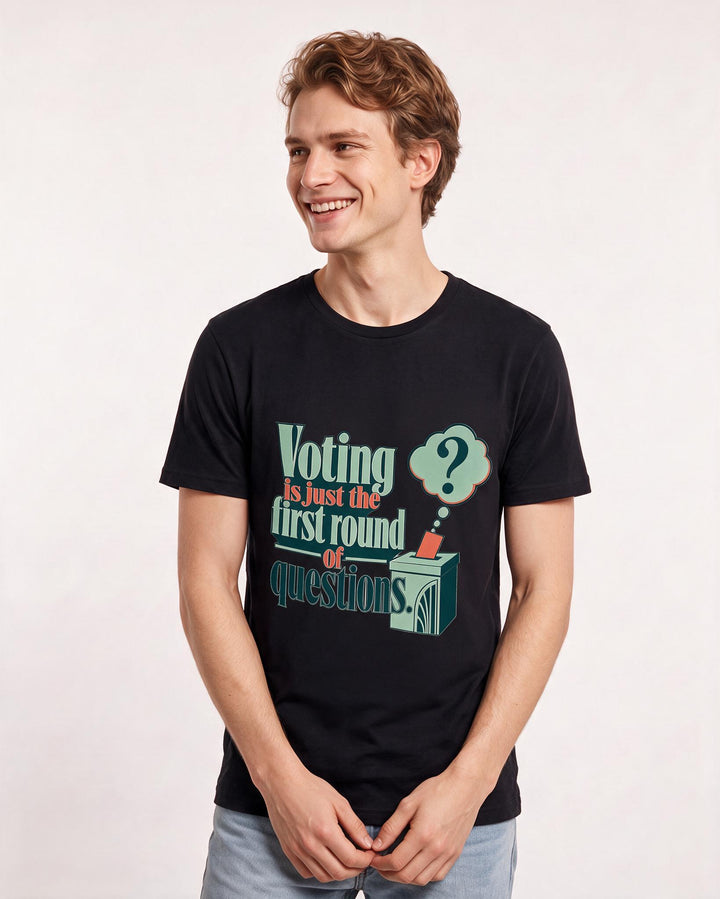 Political Statement Black T-Shirt for Men – Everyday Expression Graphic Tee product image 1