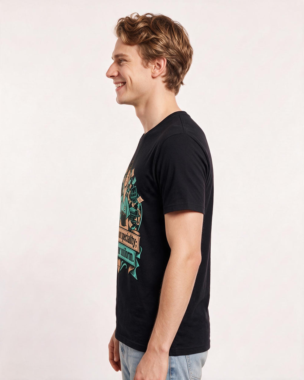 Nurse Black T-Shirt for Men – Nursing Life Graphic Tee product image 2
