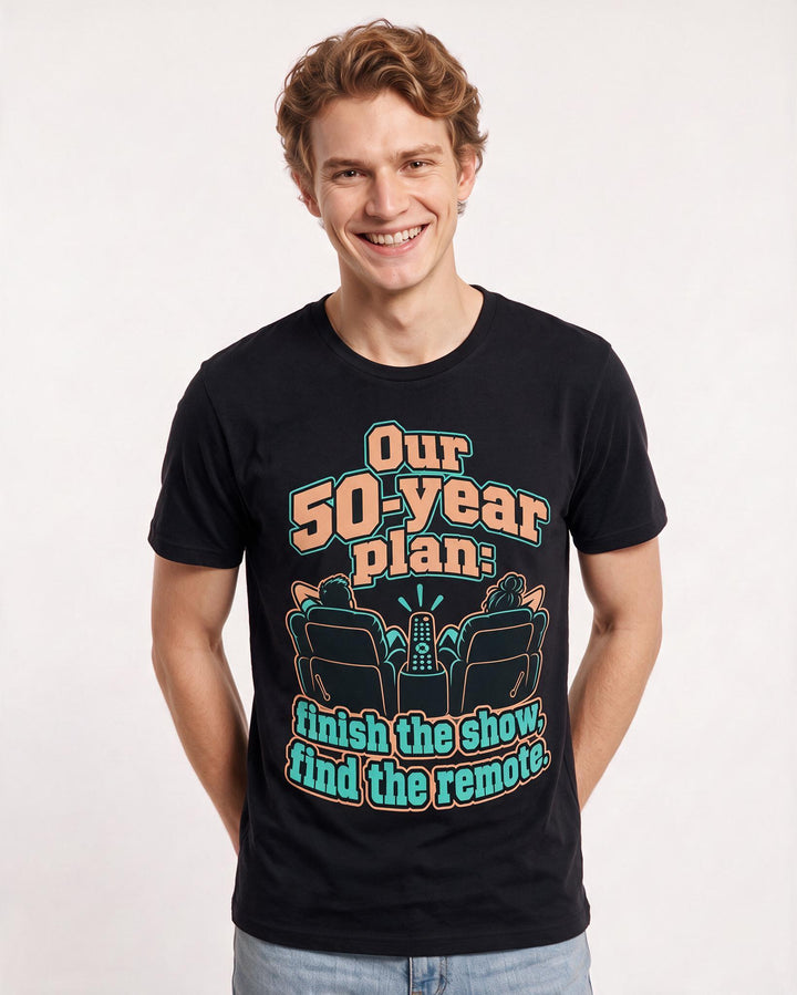 Couples Black T-Shirt for Men – Everyday Expression Graphic Tee product image 1