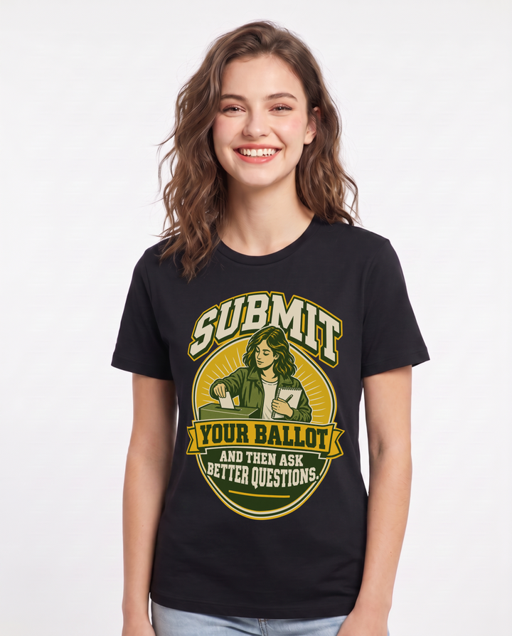 Political Statement Black T-Shirt for Women – Everyday Expression Graphic Tee product image 3