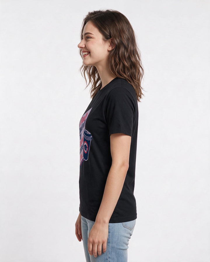 Graduation Gift Women's Black T-Shirt - Finally paid off my student product image 2