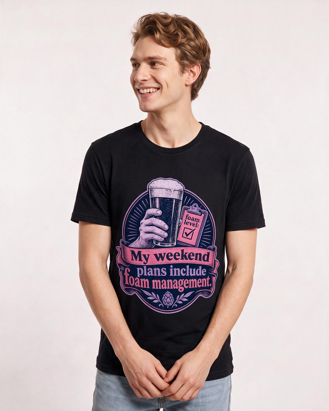 Beer Black T-Shirt for Men – Everyday Expression Graphic Tee product image 1
