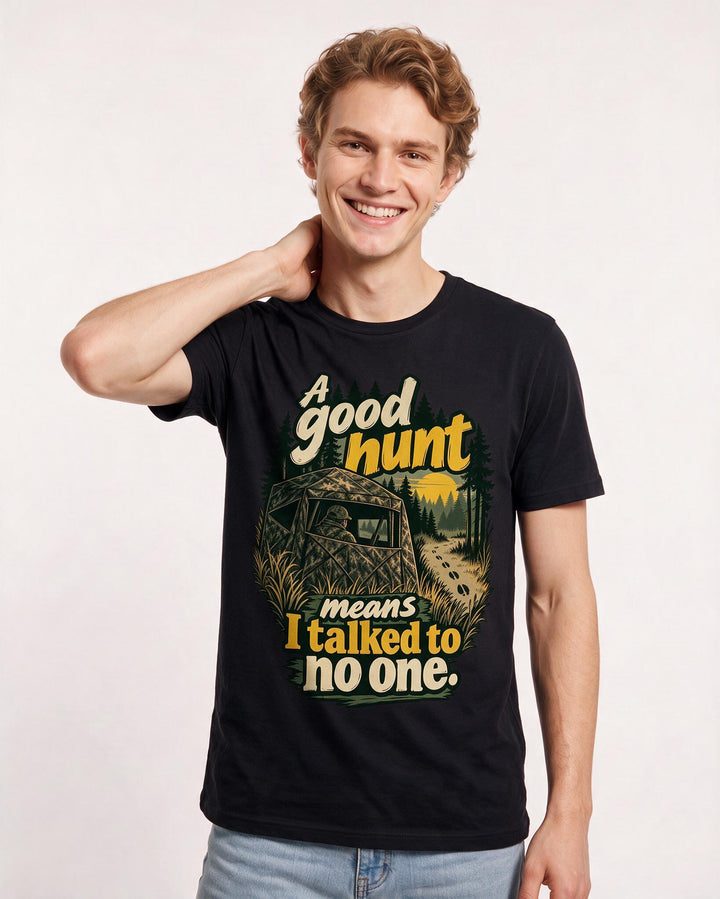 Hunting Black T-Shirt for Men – Everyday Expression Graphic Tee product image 1