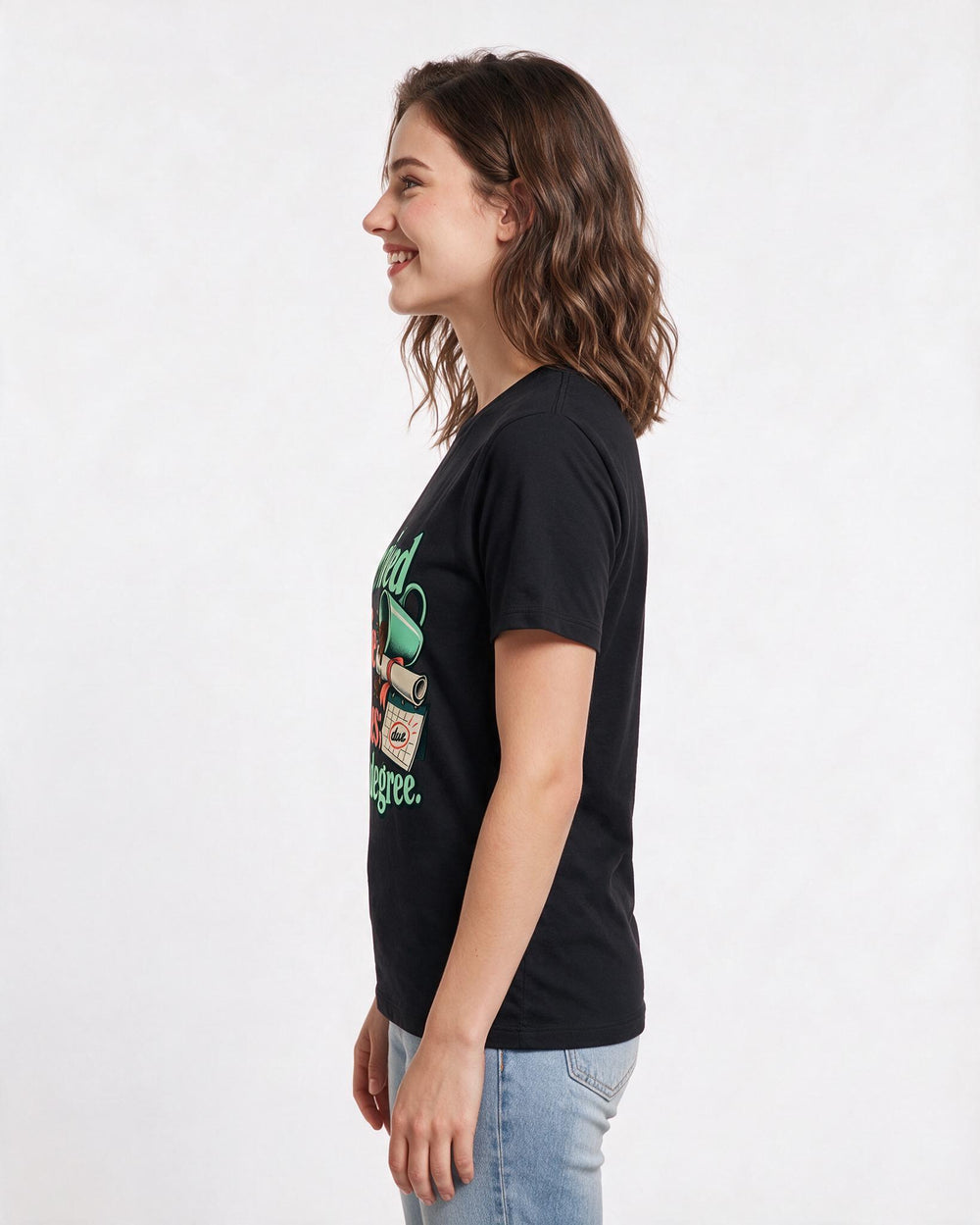 Graduation Black T-Shirt for Women – Everyday Expression Graphic Tee product image 2