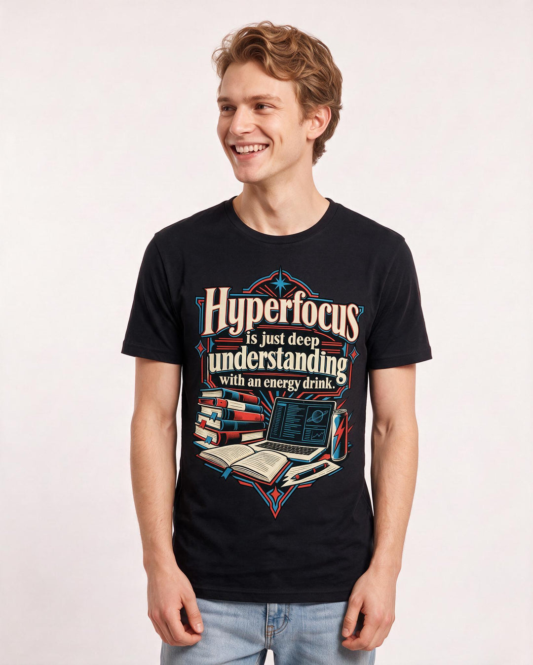 Neurodiversity Black T-Shirt for Men – Everyday Expression Graphic Tee product image 1