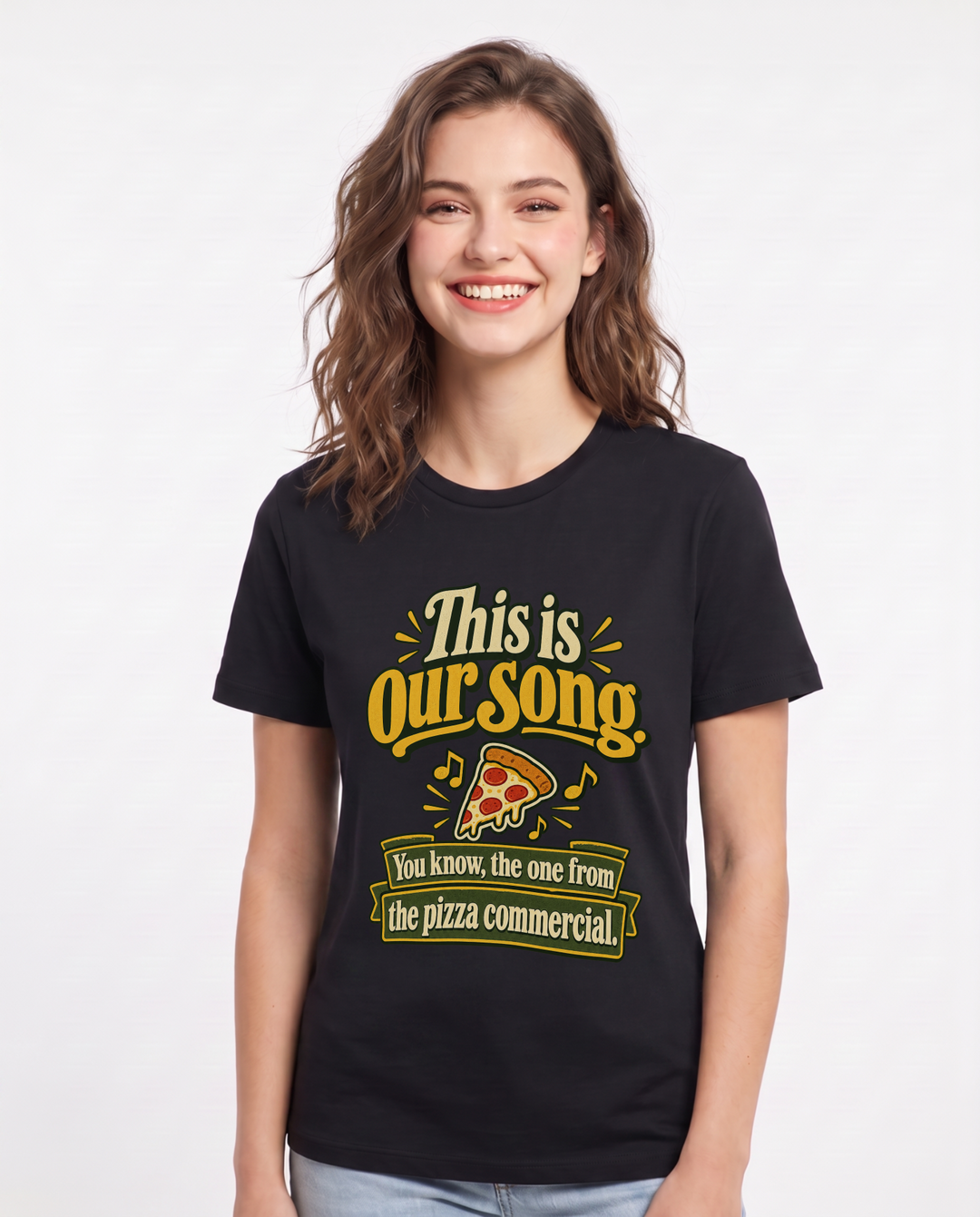 Couples Black T-Shirt for Women – Everyday Expression Graphic Tee product image 3