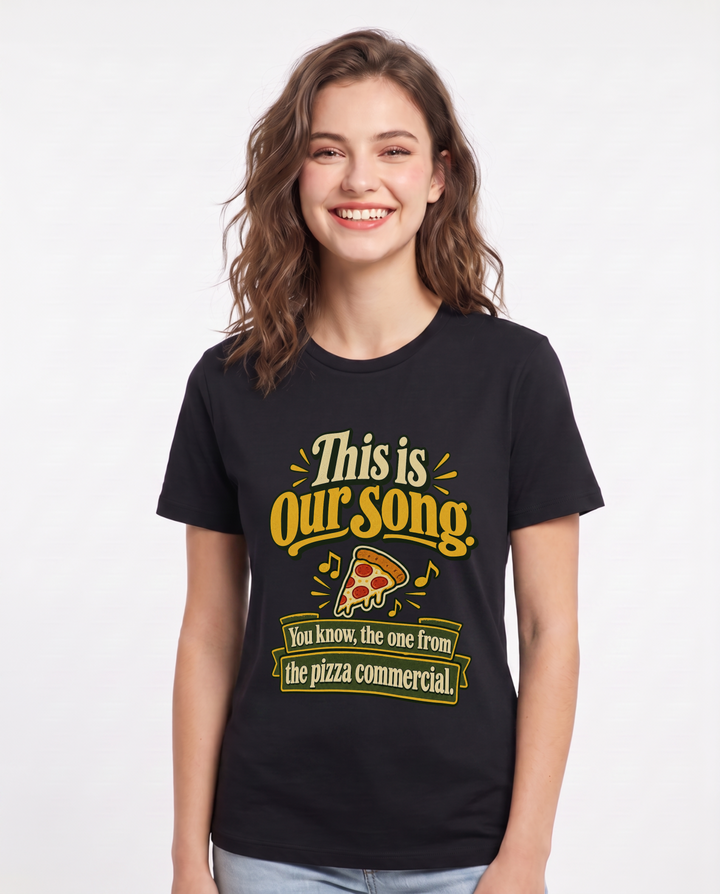 Couples Black T-Shirt for Women – Everyday Expression Graphic Tee product image 3