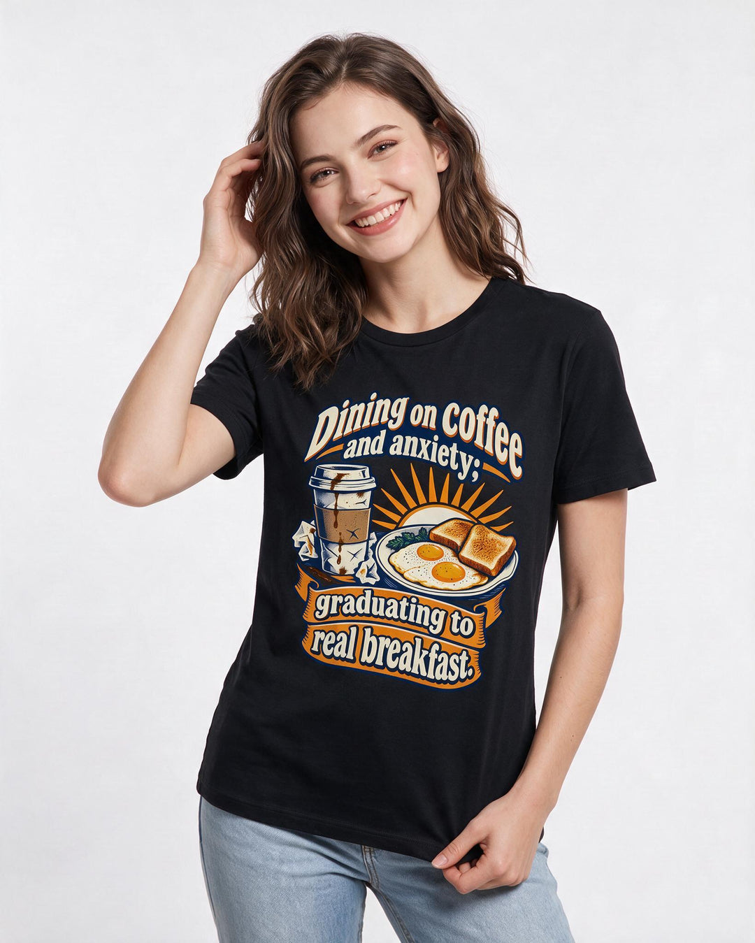 Graduation Black T-Shirt for Women – Everyday Expression Graphic Tee product image 1