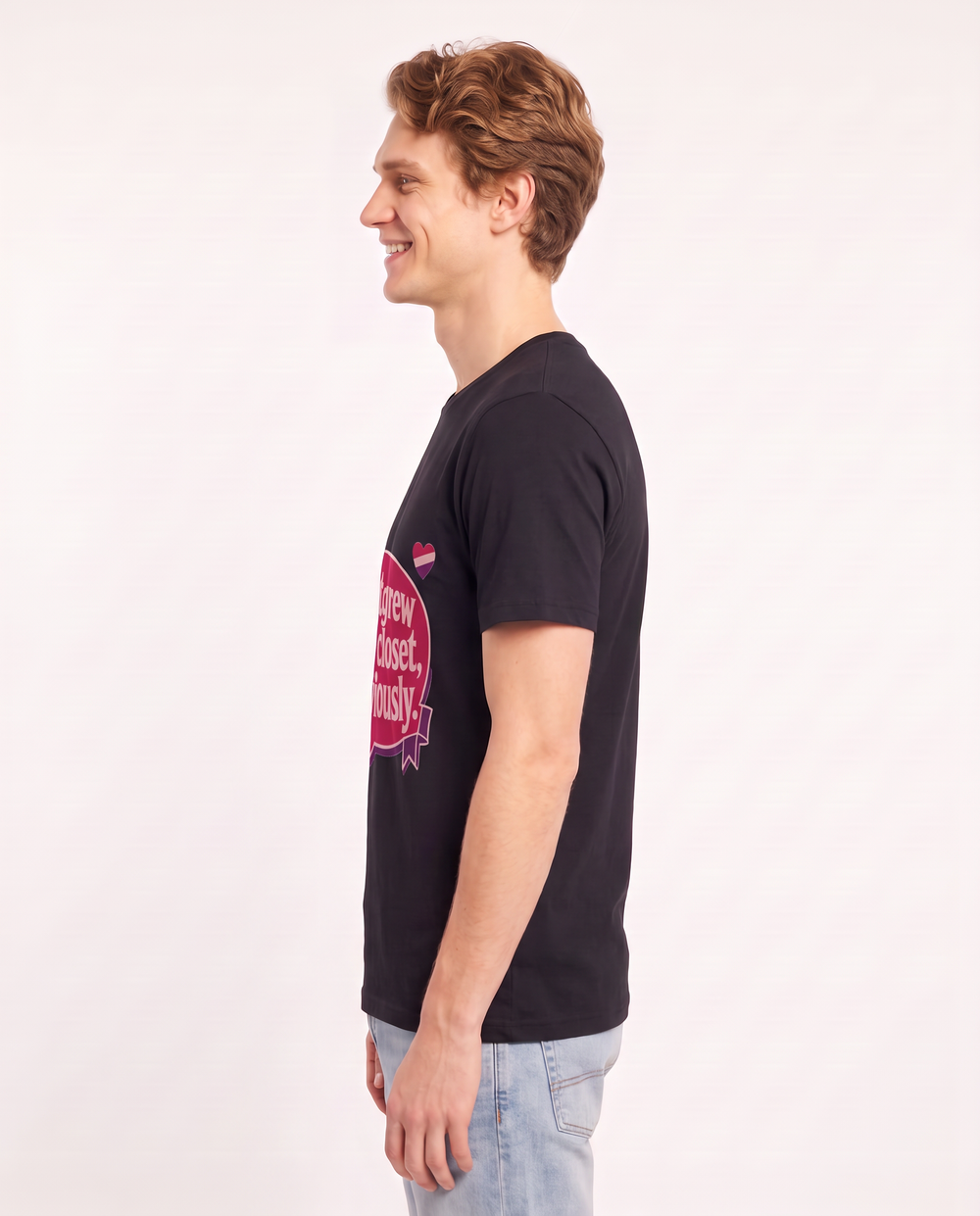 Graphic Men's Black T-Shirt - I outgrew the closet, obviously. product image 2
