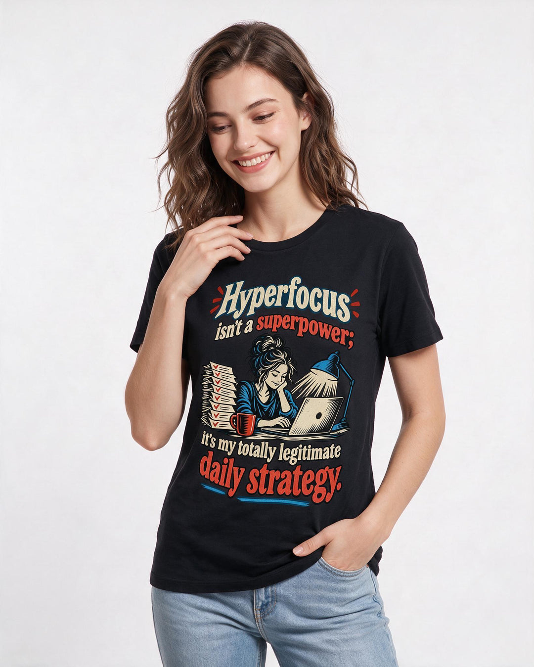 Neurodiversity Black T-Shirt for Women – Everyday Expression Graphic Tee product image 1