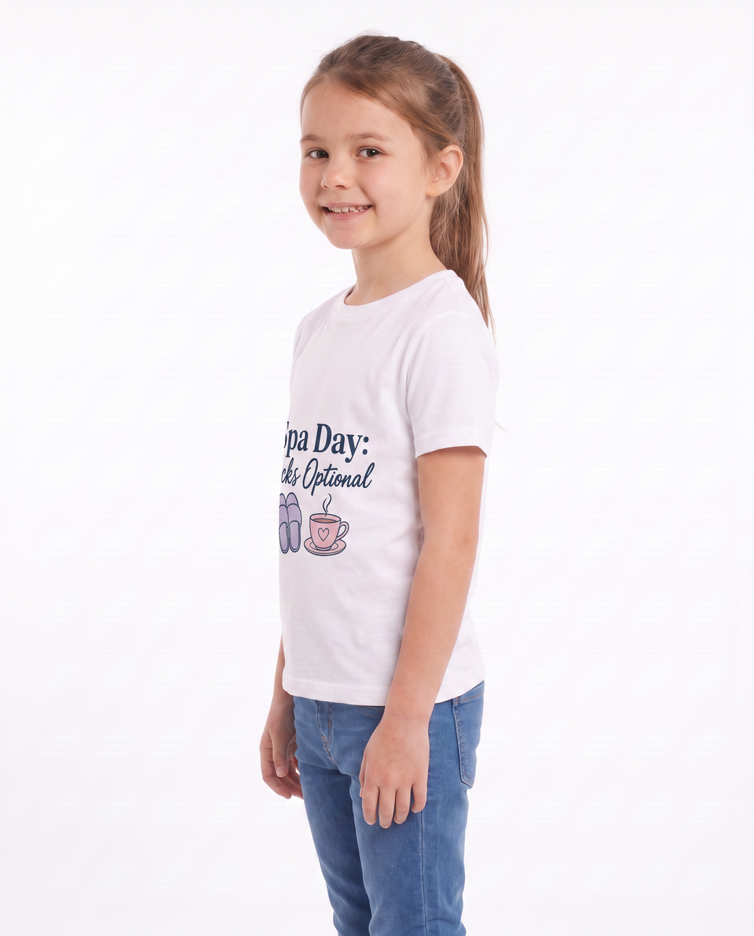 Spa Day: Socks Optional White T-Shirt mockup 2