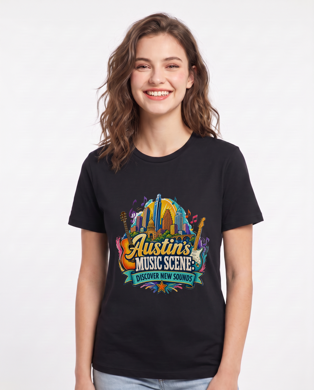 Austin's Music Scene: Discover New Sounds Women's Black T-Shirt product image 2