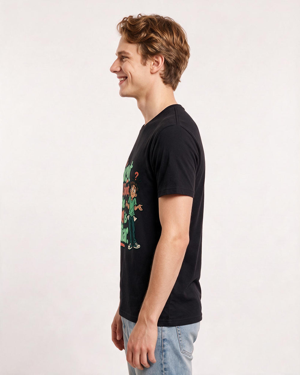 Meme Black T-Shirt for Men – Everyday Expression Graphic Tee product image 2