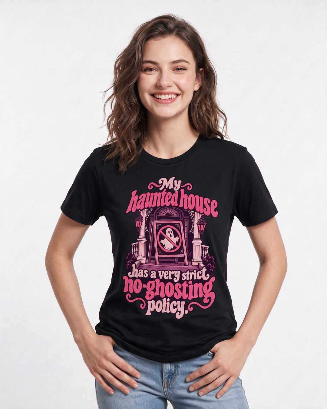 Halloween Black T-Shirt for Women – Halloween Theme Graphic Tee product image 1