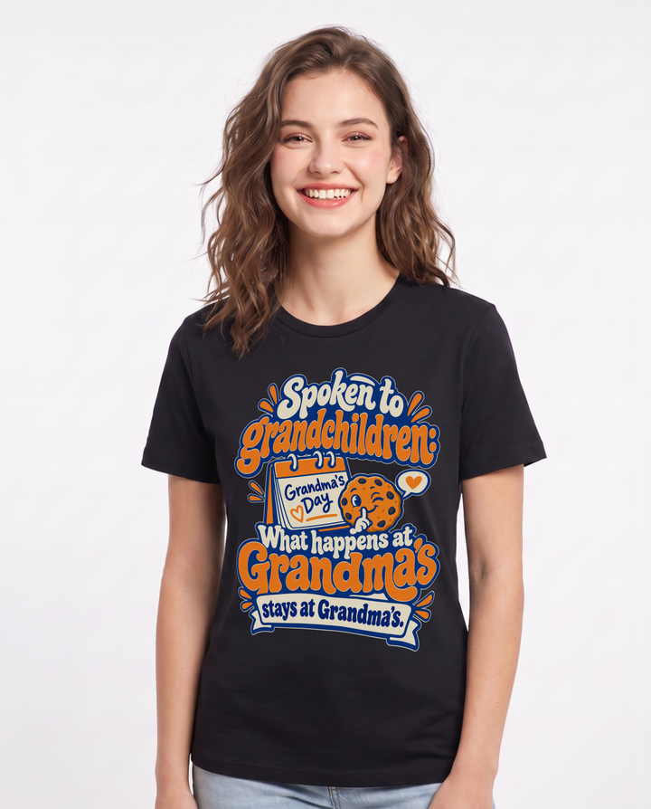 Grandparent Black T-Shirt for Women – Everyday Expression Graphic Tee product image 3