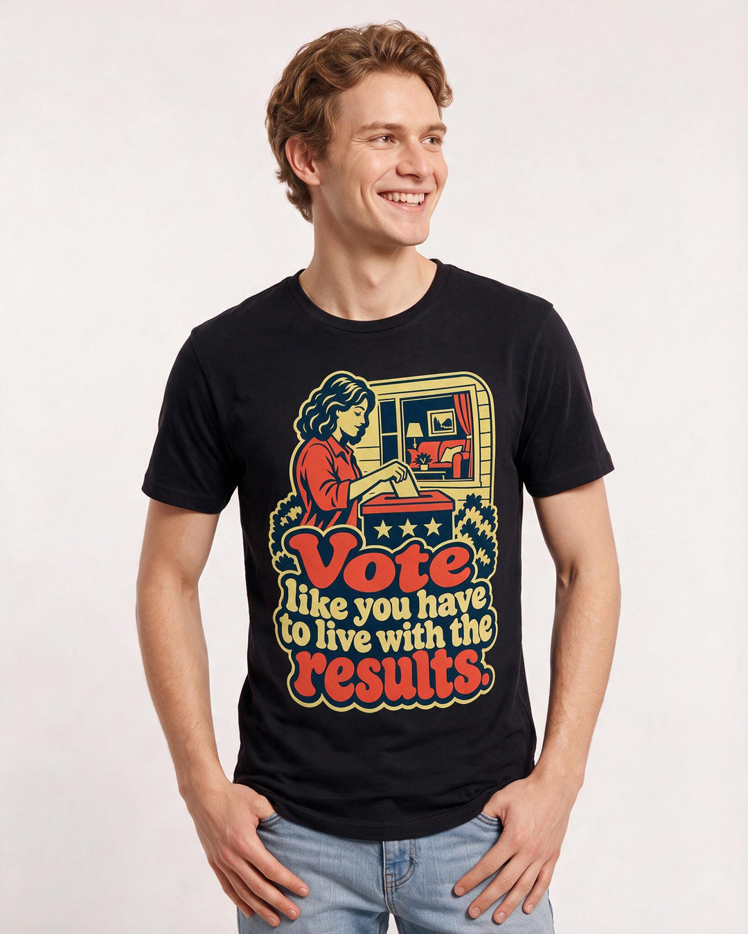 Political Statement Black T-Shirt for Men – Everyday Expression Graphic Tee product image 1