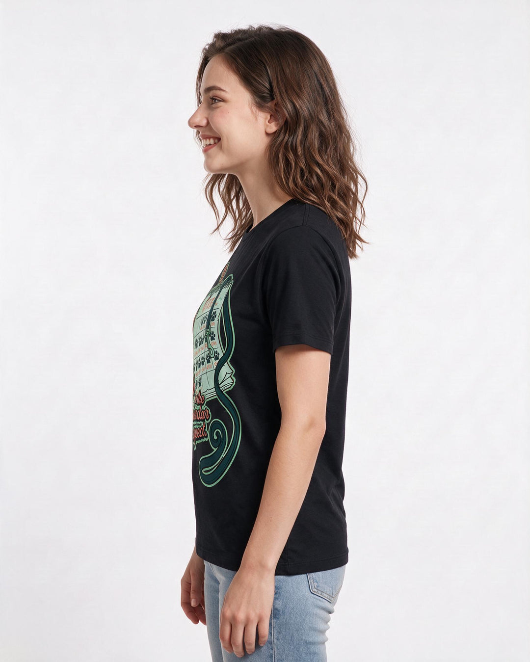 Cat Lover Black T-Shirt for Women – Everyday Expression Graphic Tee product image 2