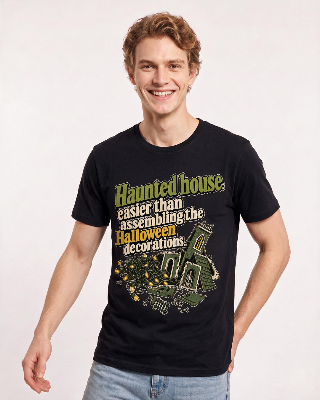 Halloween Black T-Shirt for Men – Halloween Theme Graphic Tee product image 1
