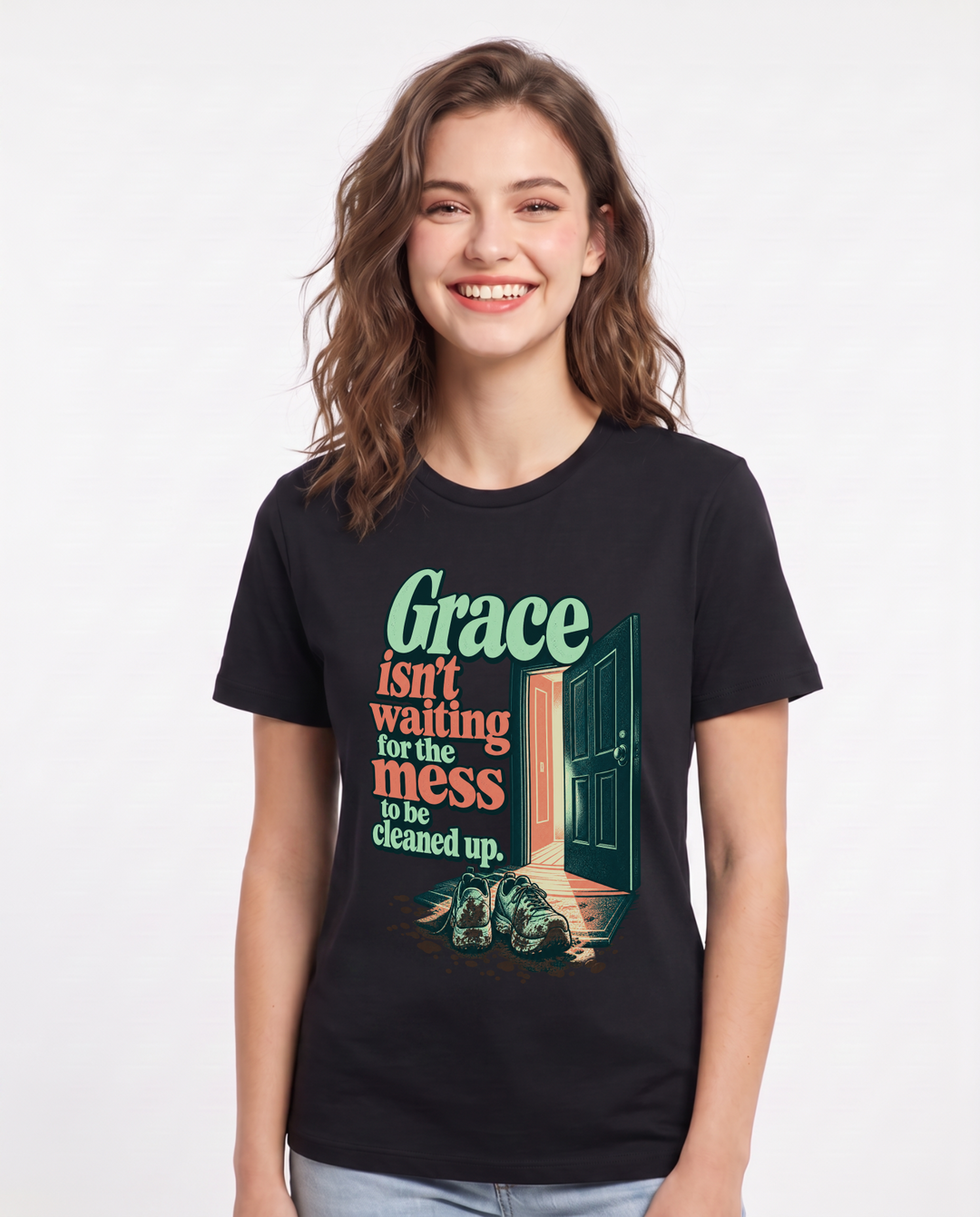 Christian Faith Black T-Shirt for Women – Everyday Expression Graphic Tee product image 3