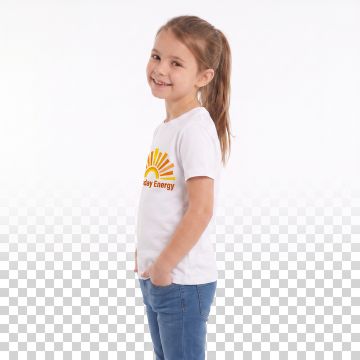 Abstract Sunrise With Dynamic Typography White T-Shirt product photo 1