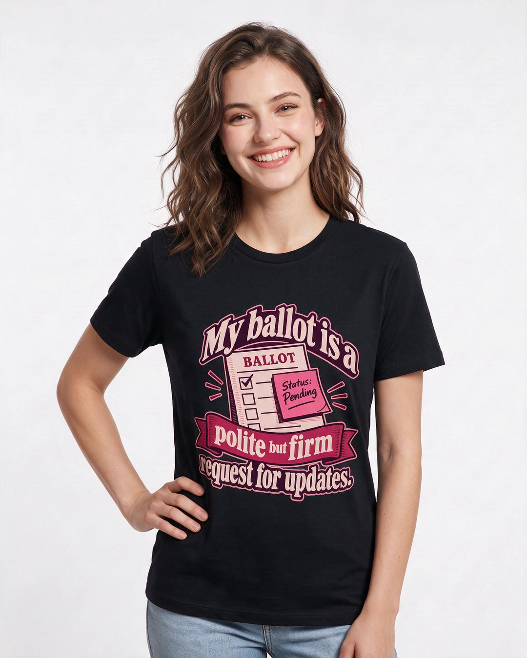 Political Statement Black T-Shirt for Women – Everyday Expression Graphic Tee product image 1
