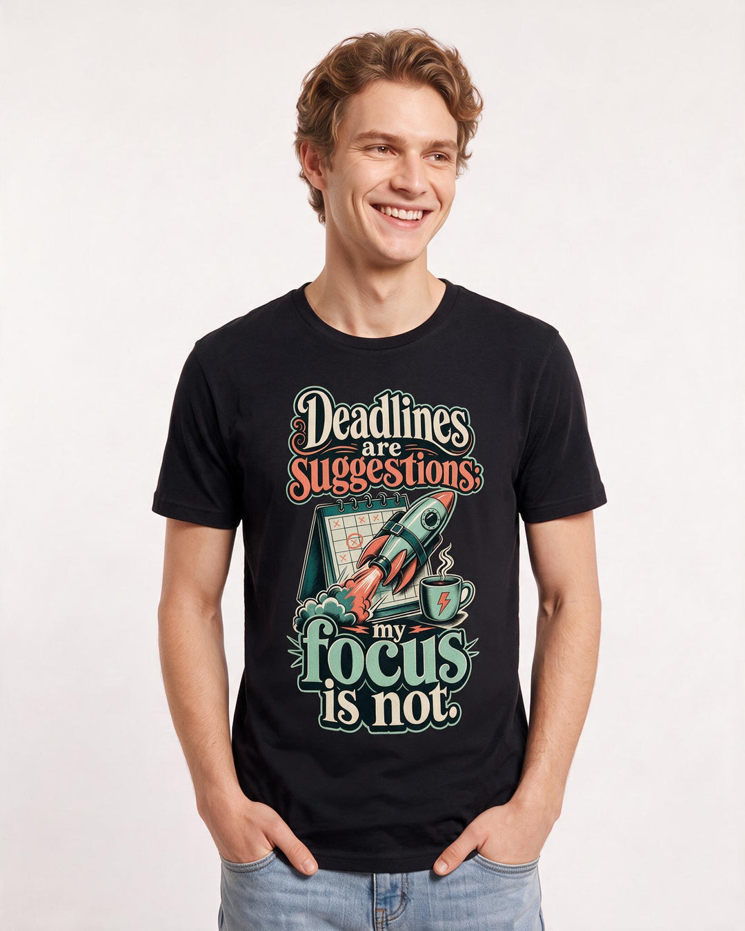 Neurodiversity Black T-Shirt for Men – Everyday Expression Graphic Tee product image 3