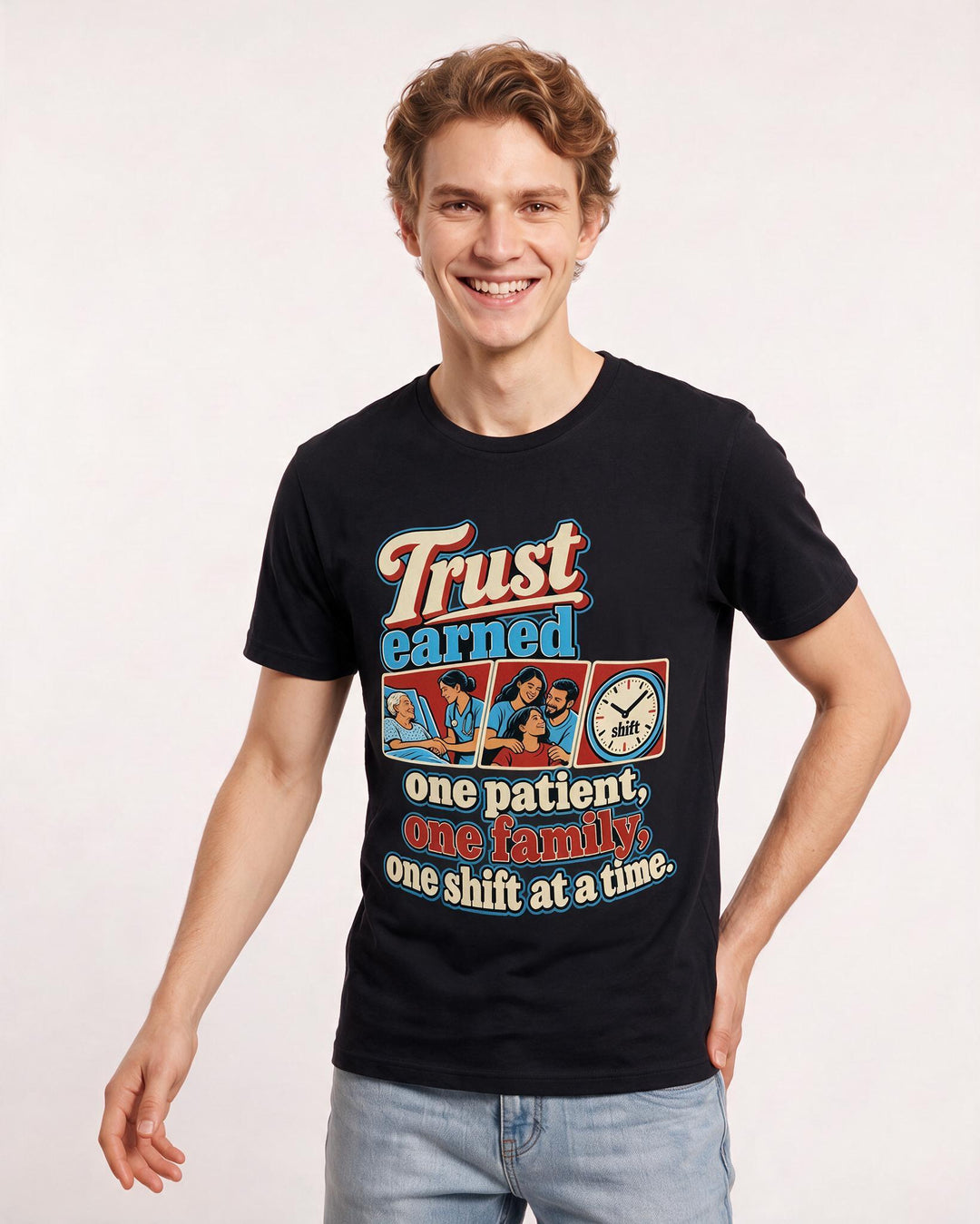 Nurse Black T-Shirt for Men – Nursing Life Graphic Tee product image 1