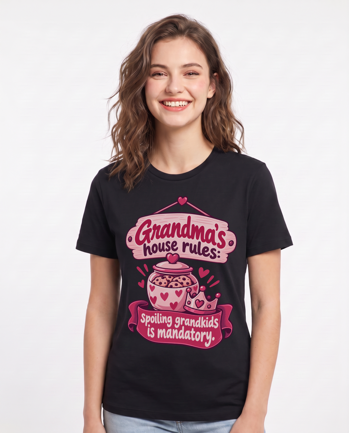 Grandparent Black T-Shirt for Women – Everyday Expression Graphic Tee product image 3