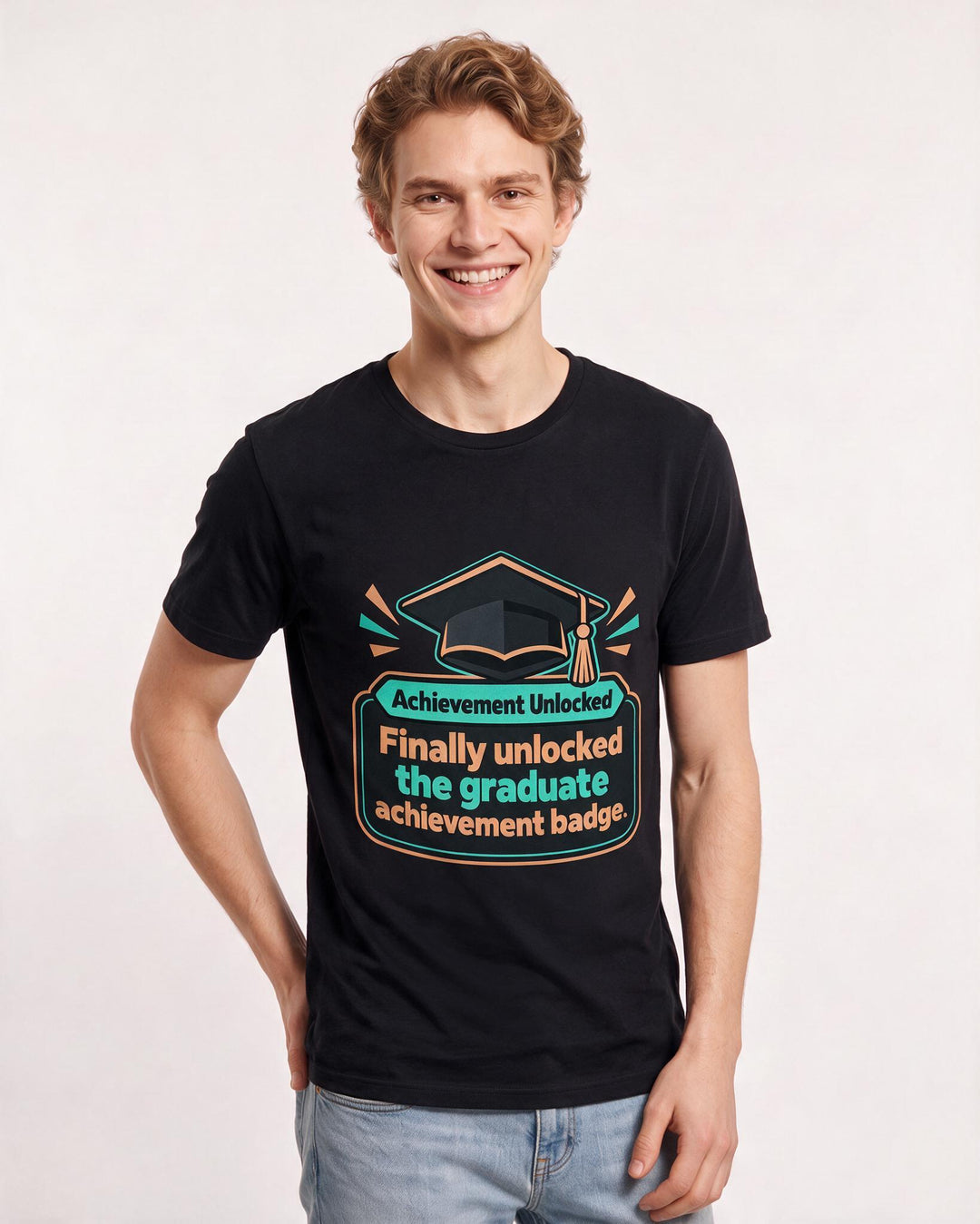 Graduation Black T-Shirt for Men – Everyday Expression Graphic Tee product image 1